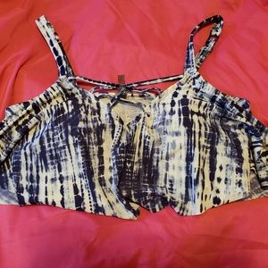 Torrid tye dye flouncy bikini top size 1